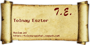 Tolnay Eszter névjegykártya